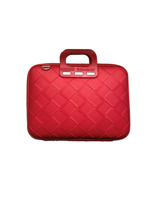 MALLETTE BOMBATA INTRECCIATO 15'' ROUGE