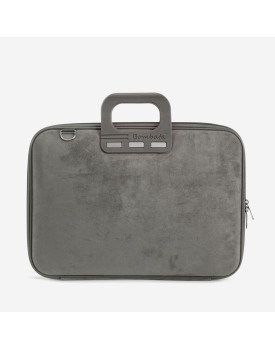 MALLETTE BOMBATA CAMOSCIO 15'' GRIS FONCE