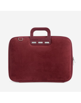 MALLETTE BOMBATA CAMOSCIO 15'' BOURGOGNE