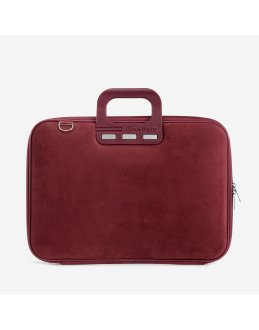 MALLETTE BOMBATA CAMOSCIO 15'' BOURGOGNE