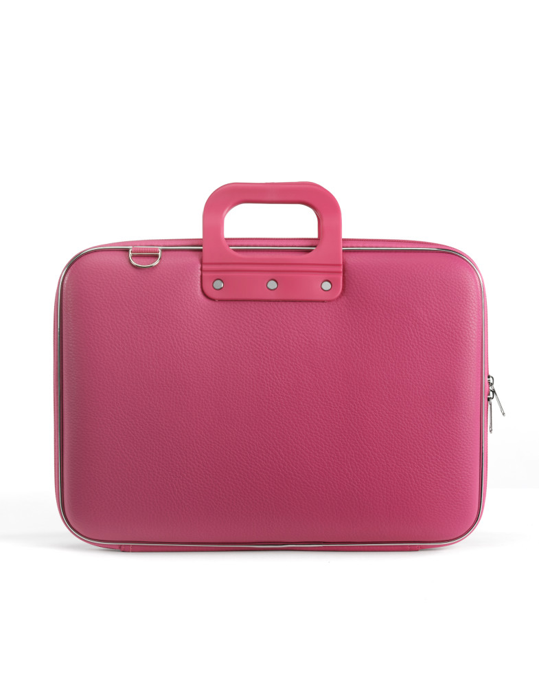 MALLETTE CLASSIC BOMBATA VINYLE 15" ROSE FONCE